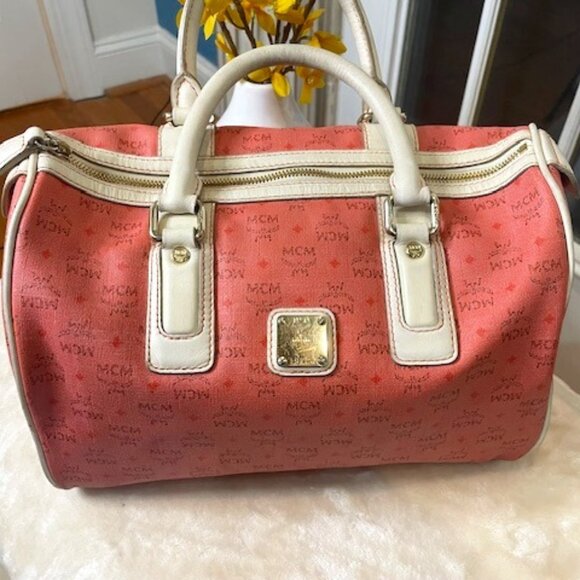 MCM - Munich/Germany Handbags - RARE Vintage MCM Pink Visetos Boston Bag